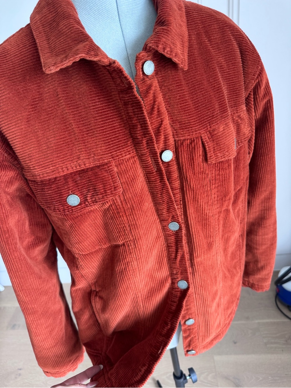 Roxy Billie Corduroy Sherpa-lined Trucker Jacket Burnt Orange - Picture 7 of 9